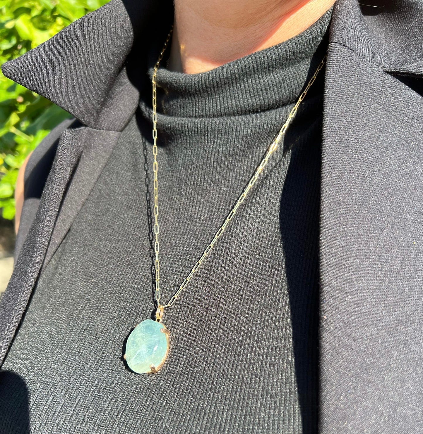 Polished Aquamarine Pendant
