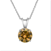 .68ct Round Cognac Diamond Pendant Necklace